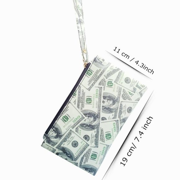 The Benny Wristlet Handbag / One Hundred Dollar Purse / Money Theme Print - NWT - Picture 4 of 6